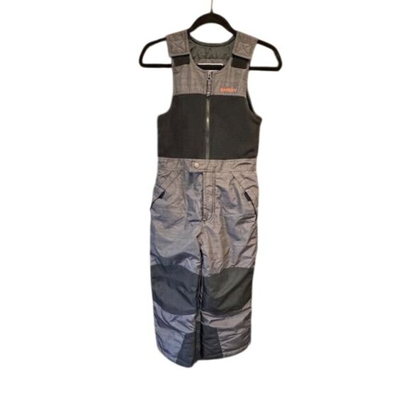 Snozu Kids Snow Bib Overalls Black Gray Insulated Polyester Winter Pants Size 6 - Picture 1 of 7